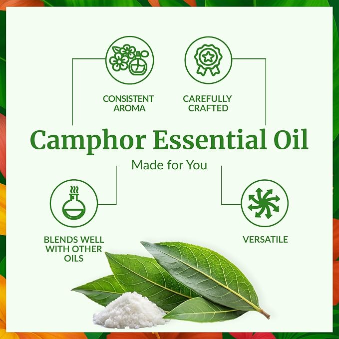 SVA Camphor Essential Oil 32 Fl Oz – for Diffuser, Skin & Hair Care – Ideal for Massage & DIY Blends