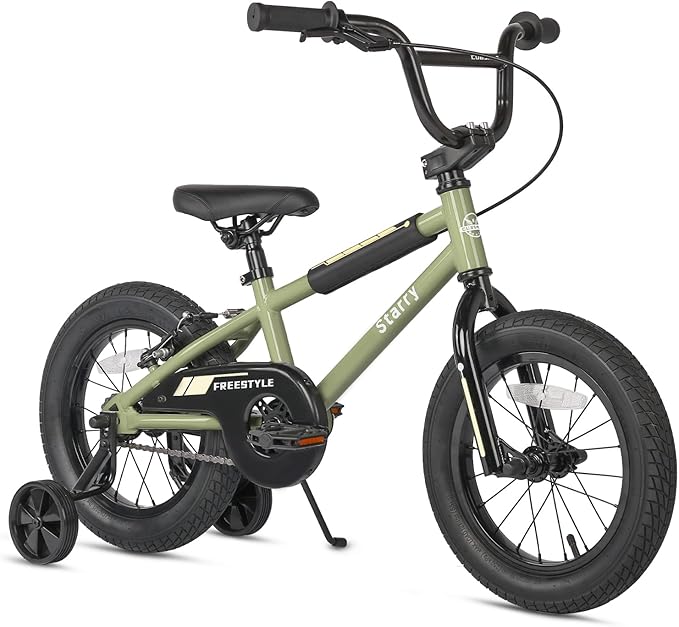 12 14 16 18 Inch Kids Bike BMX Style Bicycle with Training Wheels Coaster Brake for 2-10 Years Old Toddlers Boys Girls Multiple Colors