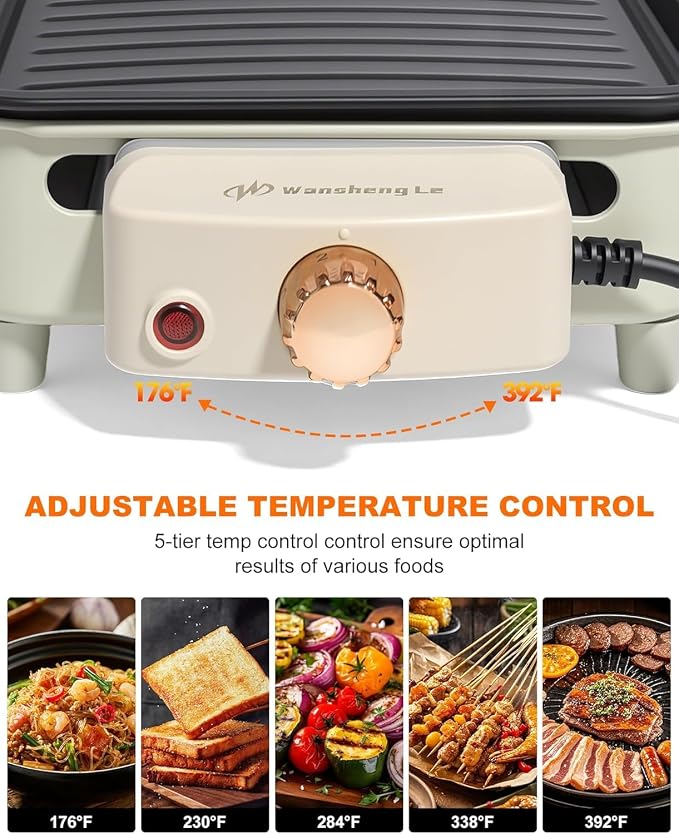 1500W Smokeless Electric Indoor Grill, 3 in 1 Korean Barbecue Grill with Net & Non-Stick Removable Plate and Magnet Strip, Temperature Control & Dishwasher Safe, Smokeless Korean BBQ for Kitchen Party