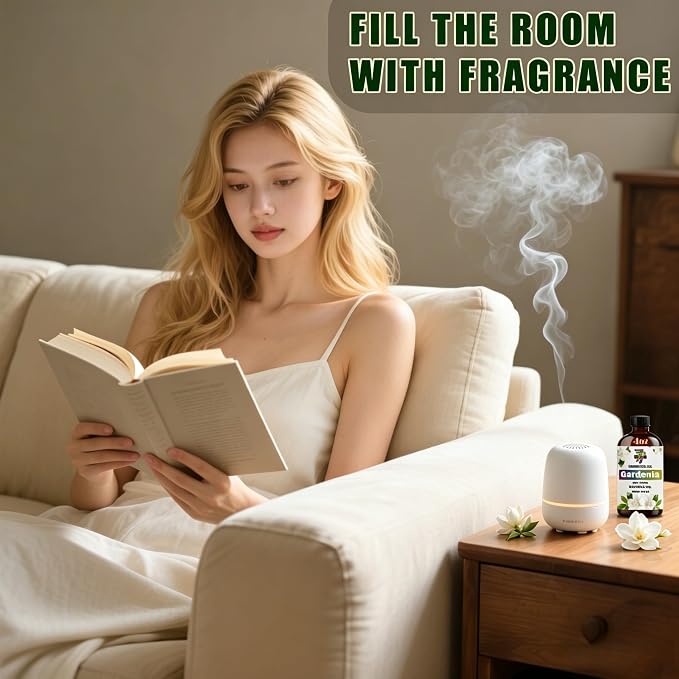 Gardenia Essential Oil 4oz for Home Aroma, Diffuser, DIY | Pure Natural floral scent, humidifier, soap, candle, and bath bombs, gift for women, moms, or housewarming