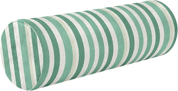 Bolster Pillows for Bed Cylinder Neck Roll Pillow Decorative Round Pillow Covers Cylinder Pillow Long Neckroll Decorative Pillows LightGreen Stripe