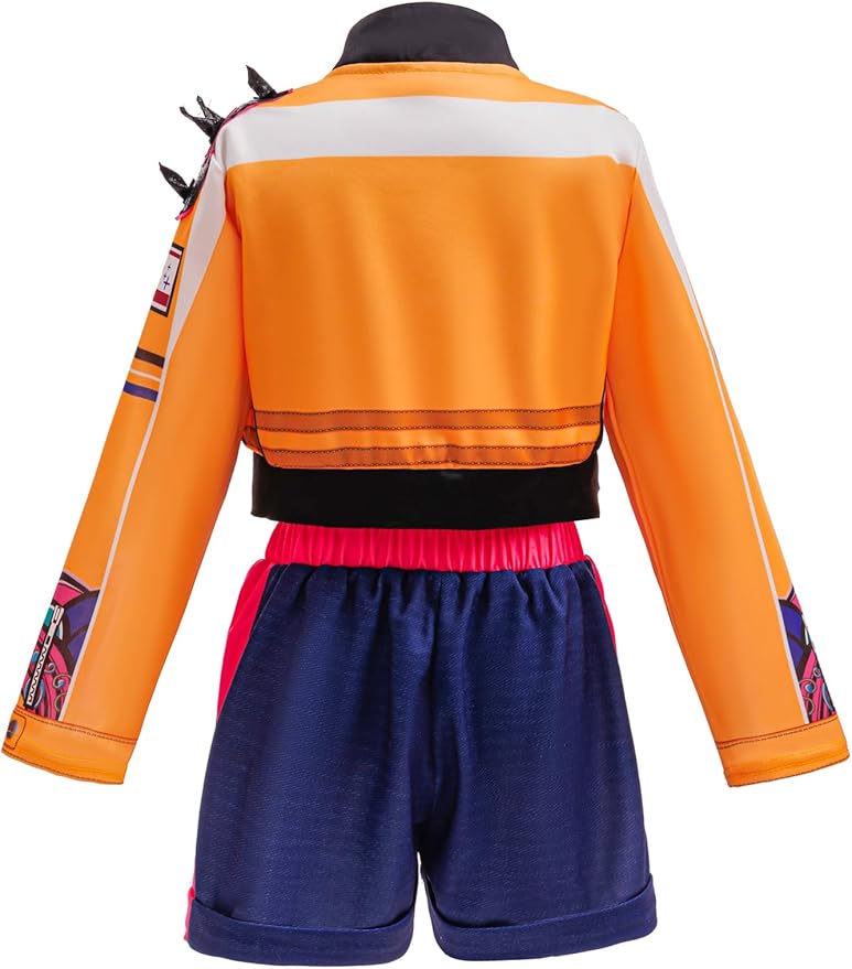 Rumi Costume Kids,Girls Kpop Halloween Cosplay Costumes 3PSC Set Include Jacket T-Shirt Shorts