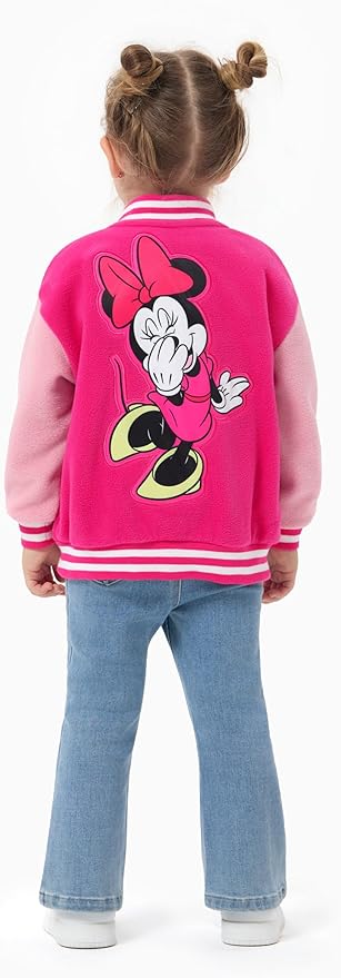Disney Minnie Mickey Stitch Princess Frozen Marvel Jacket Lightweight Coat Button up Color Block Sweatshirt Sizes 2-14 Years