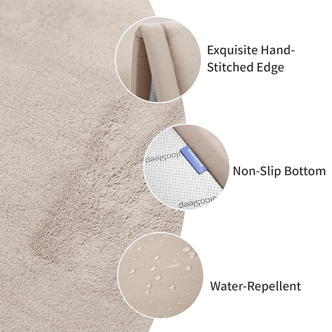 Ultra Soft Baby Play Mat for Floor, 1.3" Thick Elasti-Foam 65x50 Play Mat for Playpen,Water-Repellent Coral Velvet for Tummy Time, Non-Slip Backing,Safe for Toddlers & Infants（Beige）