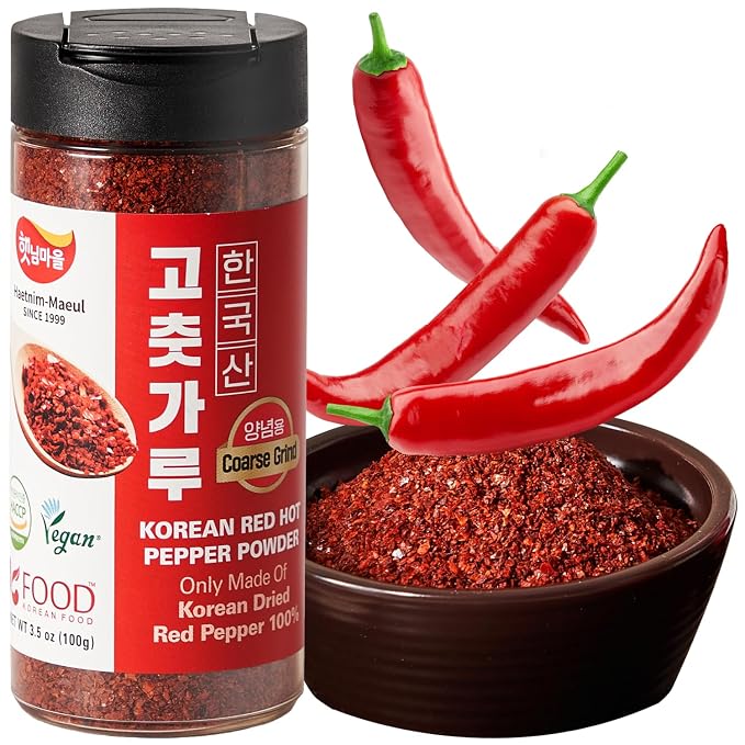 Korean Food Korean Red Chili Powder, Coarse Grind, Vegan, No MSG, 100g