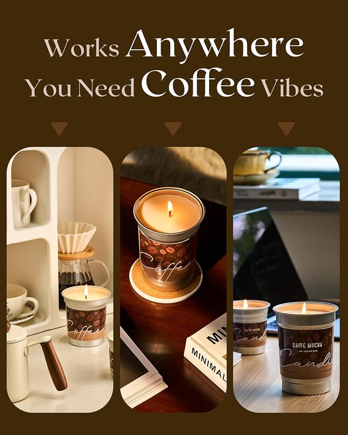 M&SENSE Iced Coffee Candle Summer Sea Salt Scented, 16.2oz | Soy Wax, 100 Hours Long Lasting, Clean Burn, Stress Relief Aromatherapy Gifts