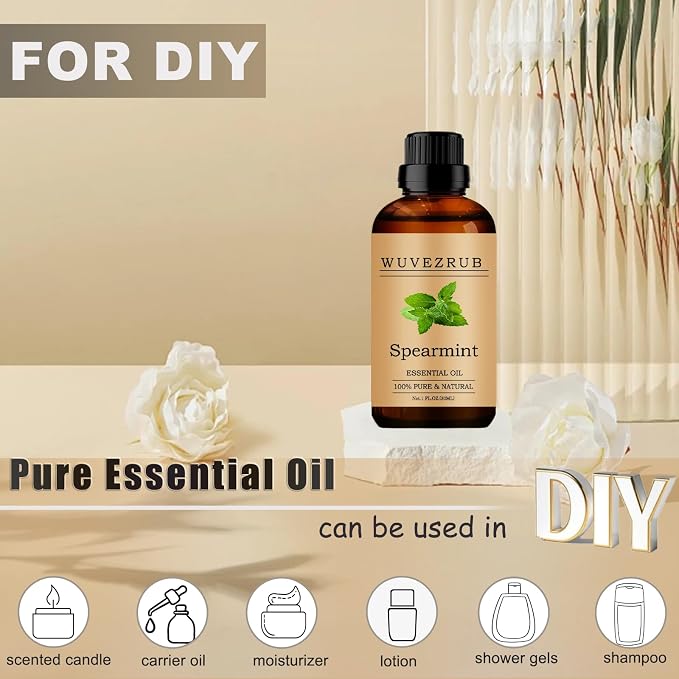 Spearmint Essential Oil, 30ML Pure Spearmint for Aromatherapy Diffuser - 1 Fl Oz