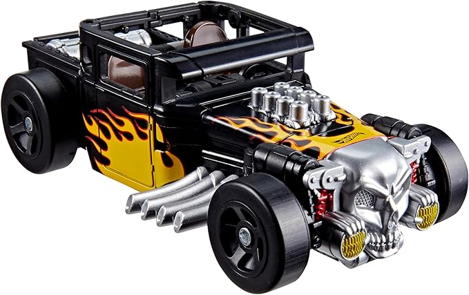 TRANSFORMERS Collaborative Hot Wheels x Bone Shaker, Deluxe Class 5-Inch Robot Action Figure Converts to Car, Car Toys for Ages 8+