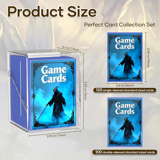 YSCare 6 Pack Card Deck Boxes, Clear Commander Deck Case with 600Pcs Card Sleeves and Dividers, Standard Size Cards Storage Box Perfect Fit for MTG, Sport, Trading Cards (6 colors)