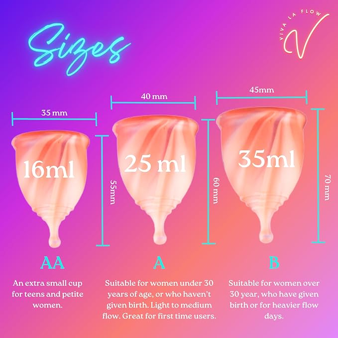 Reusable Menstrual Cup -100% Medical Grade Silicone - No Metals or Toxins - Soft & Comfortable Period Care - Leak Free - 10 Hours of Protection -Size A-Rose Rage