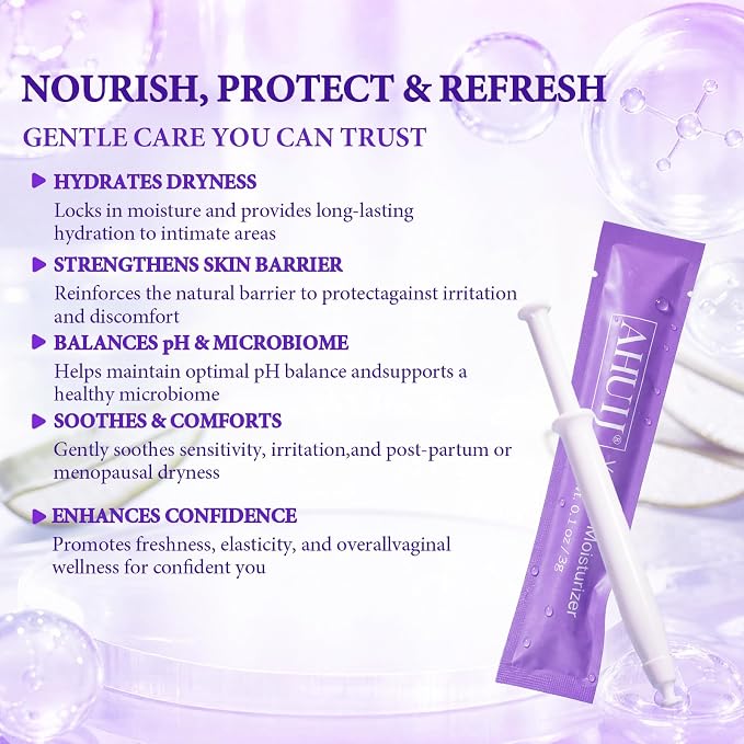 Vaginal Moisturizer | Hyaluronic Acid & Vitamin E | Pre and Post Menopausal | pH Balance for Women | Vaginal Dryness Relief and Long Lasting Wetness (1Box x 6pcs)
