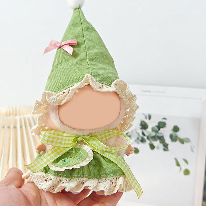 Clothes for Doll, 15/17cm Doll Clothes Set Suitable for Dolls Accessories - Hat + Skirt + Pants + Mini Bag (NO Doll),Green Elf