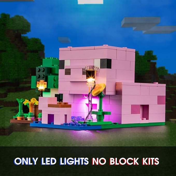 Vaodest Led Light for Lego 21268 The Baby Pig House Blocks Model,Design and Configuration Compatible with Model 21268(Led Light Only, Not Building Block Kit)