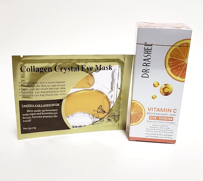 Dr Rashel Vitamin C Eye Anti - Aging Serum Essence | Hyaluronic Acid and Collagen, Reduce Wrinkles, Remove Dark circles & Puffiness, Size (1.01 oz)