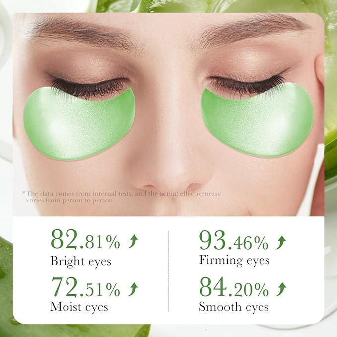 60 PCS Under Eye Patches with Aloe Vera - Natural Eye Mask for Dark Circles, Puffiness & Wrinkles, Anti-Aging Eye Gels to Firm & Smooth Fine Lines, Bags & Under Eye Skin