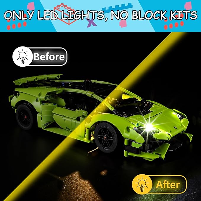 LED Light Kit for Lego Huracán Tecnica 42161 Building Set, Compatible with Lego 42161 Building Blocks Model(Not Include Blocks Set)