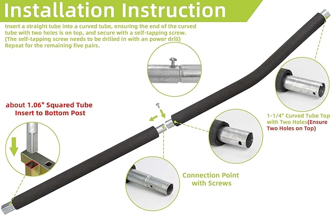 Trampoline Poles Replacement for Skywalker Or Jumpzylla,Galvanized Trampoline Enclosure Pole for Skywalker or Jumpzylla,Replace Parts#4201 4202 4135 OR for Jumpzylla 8ft 10ft&12ft 14ft