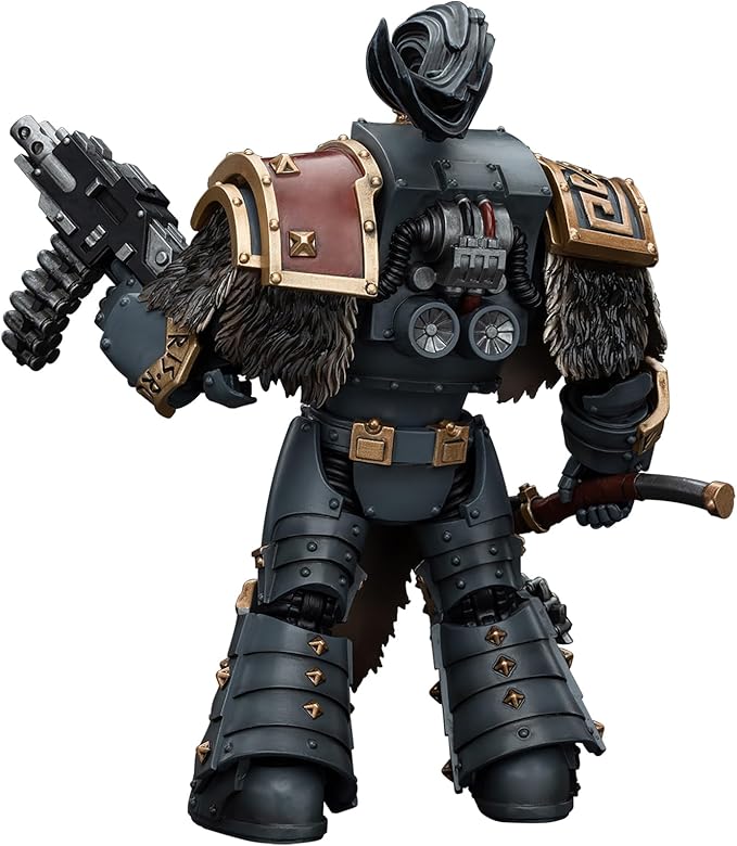 JOYTOY Warhammer 40K 1/18 Action Figures, Space Wolves Varagyr Wolf Guard Squad Varagyr Terminator 2 Perfect for Collectors & Decor, Ideal Gift for Birthdays, Christmas, Character Figure - JT5772