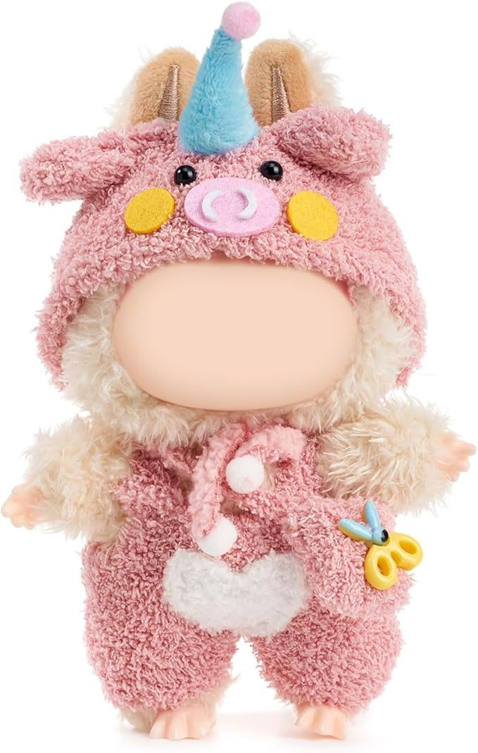 Clothes for Doll, 17cm Doll Clothes Set Suitable for Dolls Accessories - Pig Hat + Clothing + Mini Crossbody Bag (NO Doll),Piggy