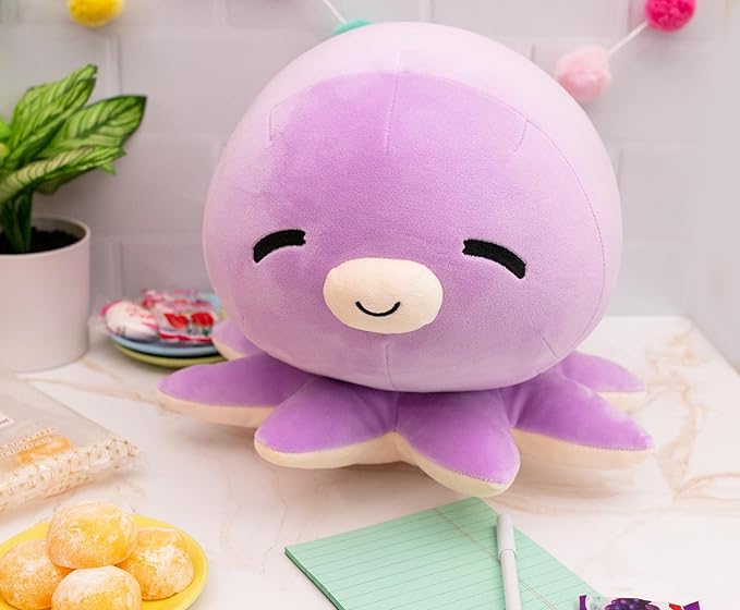 MochiOshis 12-Inch Character Plush Toy Ibuki Inkyoshi Purple Octopus | Cute Plushies and Soft Stuffed Animals, Room Decor Essentials | Perfect Present for Babies and Children | Kawaii Gifts