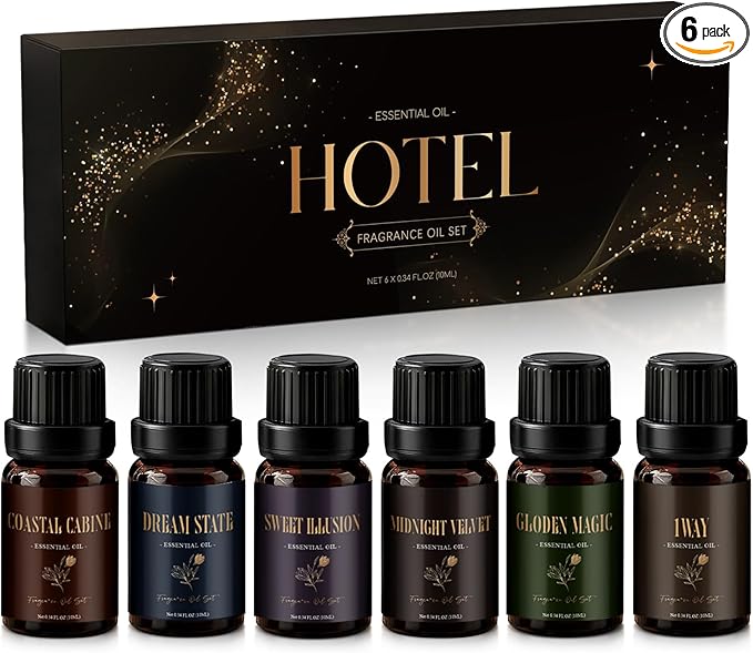 Hotel Collection Diffuser Oil, My Way, Dream State, Coastal Cabine, Inspired by The Most Popular 5-Star Hotel Scents, Fragrance Oil Set 6 * 10 ml