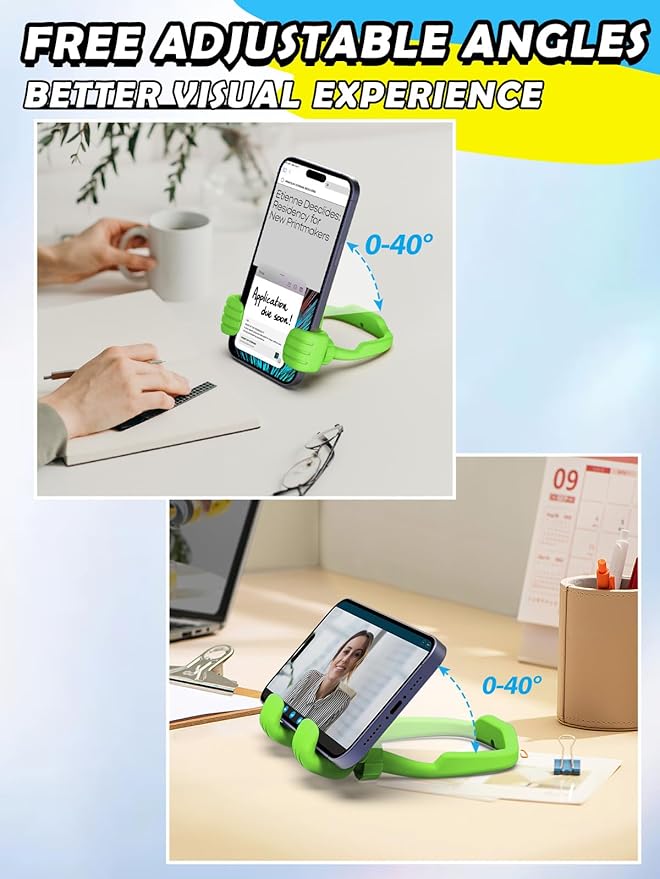 Valentines Gifts for Kids Teens Boys Girls Cell Phone Stand: Upgrade Adjustable Thumbs Up Lazy Phone Holder for Desk Fun Birthday Gifts for Grandma Adults Husband from Wife