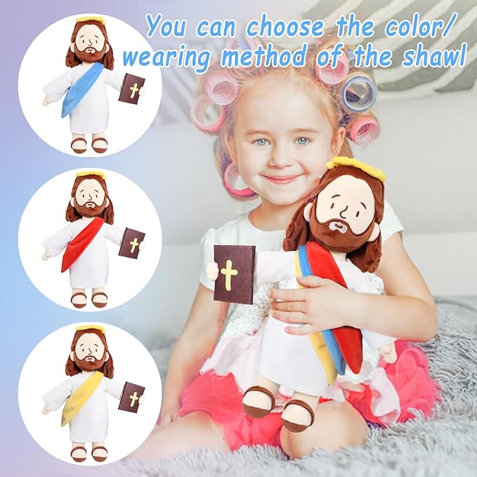 Jesus Stuffed Doll Plushie, 14" My Friend Jesus Plush, Christian Religious Party Gifts for Kids, Baptism, Easter, Christmas Church