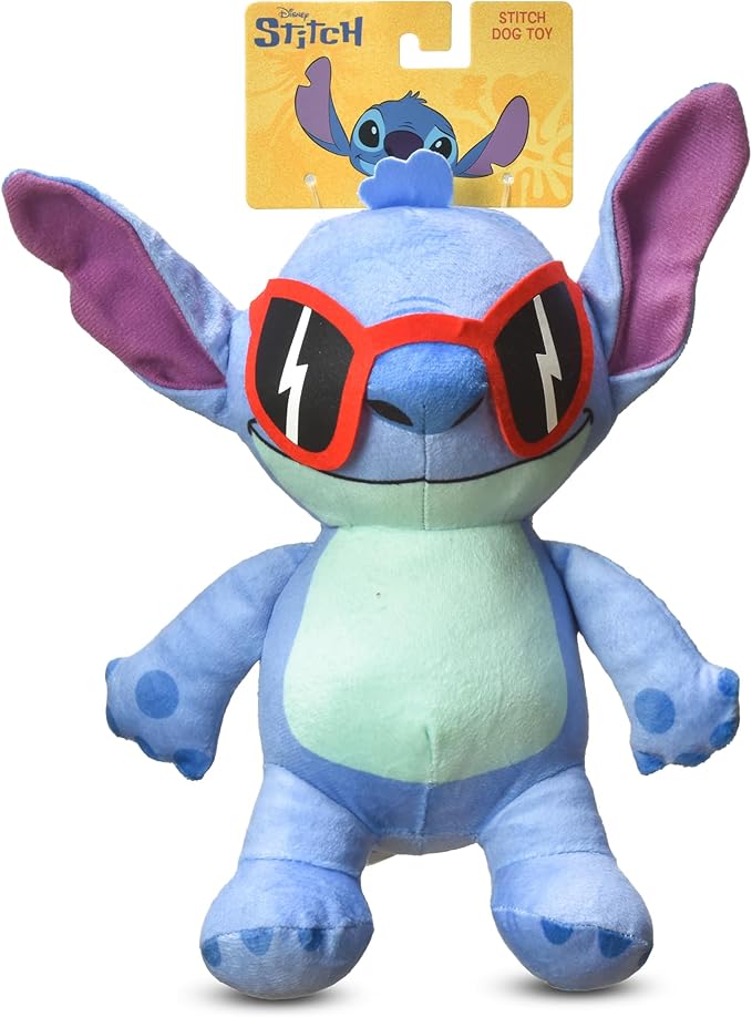 Disney for Pets Lilo and Stitch 8” Hidden Rope Plush Squeaker Dog Toy, Squeaky Pet Plushy, Tug Ropes for Dogs, Cute Dog Toy Fans
