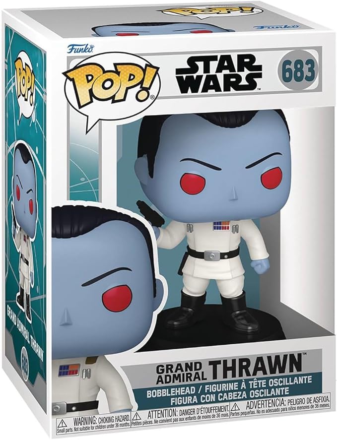 POP Star Wars: Ahsoka - Grand Admiral Thrawn Funko Vinyl Figure (Bundled with Compatible Box Protector Case), Multicolor, 3.75 inches