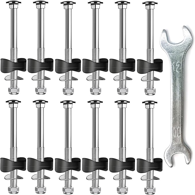 12 PCS Trampoline Screws, Long Screw Trampoline Replacement Parts, Anti-Loose Bolts and Nuts,Trampoline Accessories Stability Tool- 3"(Length)