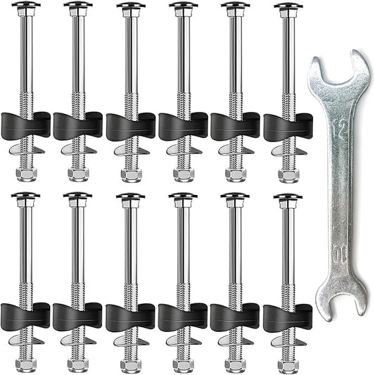 12 PCS Trampoline Screws, Long Screw Trampoline Replacement Parts, Anti-Loose Bolts and Nuts,Trampoline Accessories Stability Tool- 3"(Length)