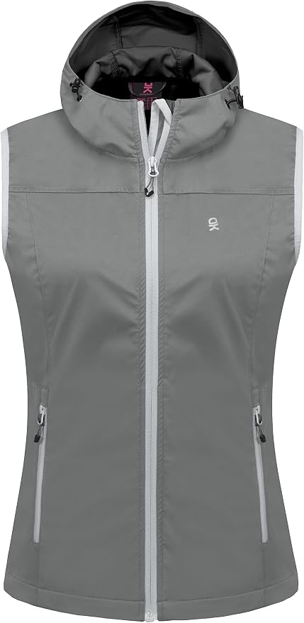 Little Donkey Andy Women's Lightweight Softshell Vest, Windproof Sleeveless Jacket for Running Hiking Travel