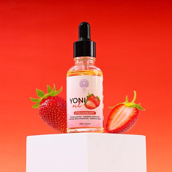 Magic V Yoni Oil for Women – Organic Feminine Care Vaginal Moisturizer, pH Balance & Odor Control, Soothes Ingrown Hair & Razor Bumps – Strawberry Scent