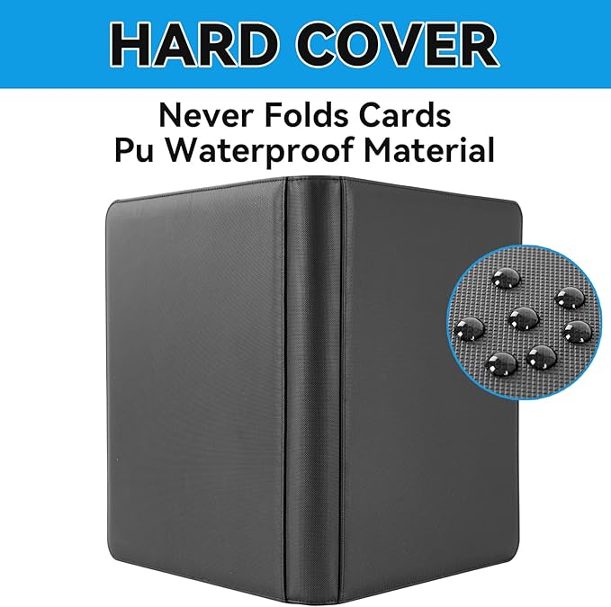 Premium 1000+ Pockets Big Trading Card Binder 1024 Capacity 16-Pocket Ringless Double Sided Zipper Pocket Card Binder Collector Album for MTG,Sports Cards & Standard Size Cards