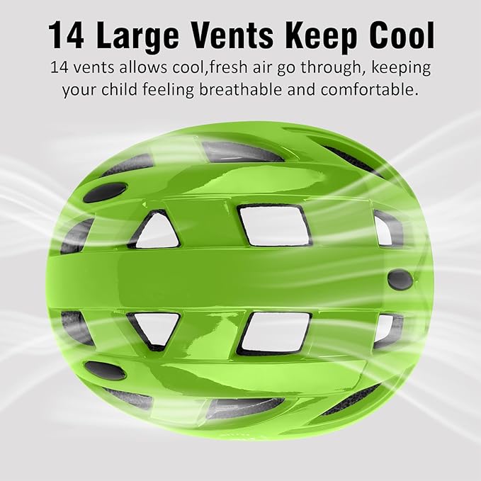 Kids Bike Helmet,2 Sizes Adjustable for Youth Child Boys & Girls Ages 3-5-8-14,Ventilation and Multi-Sport for Bicycle Skate