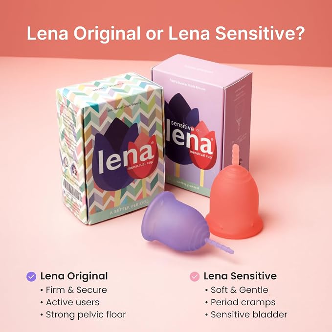 Lena Original Small & Lena Sensitive Small Menstrual Cups – Reusable Period Cups for Active and Sensitive Days
