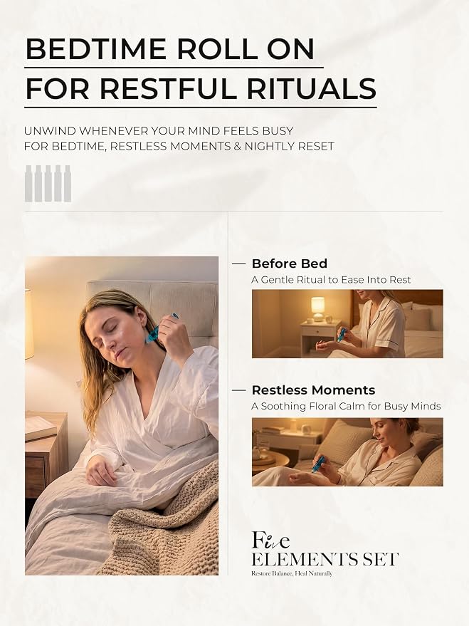 Essential Oil Roll-On Ritual Duo for Sleep & Grounding Calm, Botanical Aromatherapy Gift Set with Water and Earth Blends, 2 x 15ml