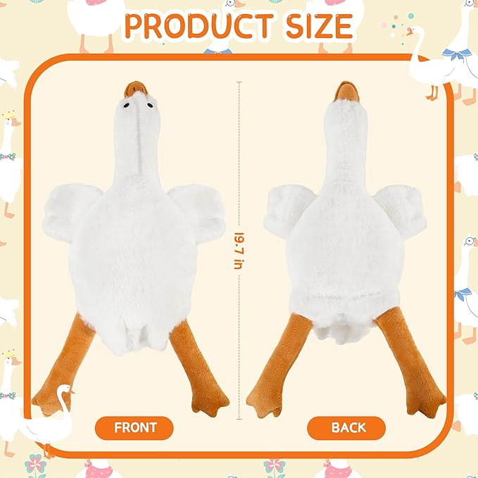 Goose Stuffed Animal Plush Toy Cute White Duck Stuffed Plush Super Soft Furry Swan Hugging Pillow Plushies for Home Decor