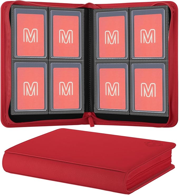 Toploader Binder,4-Pocket Side Load Trading Card Album, Holds 128 Cards with Double-Sided Pockets for MTG, Sports Cards, Top Loader Storage