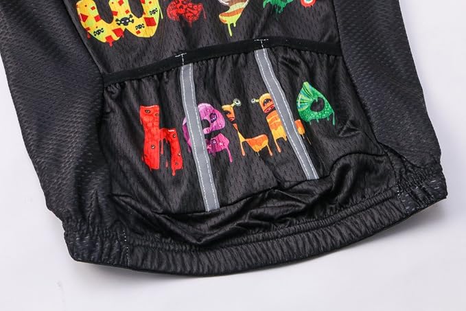 Hotlion Kids Cycling Jersey Set Short Sleeve Boys Mountain Bike Shirt Girls Cartoon Bicycle Tops Childs for Riding Biking