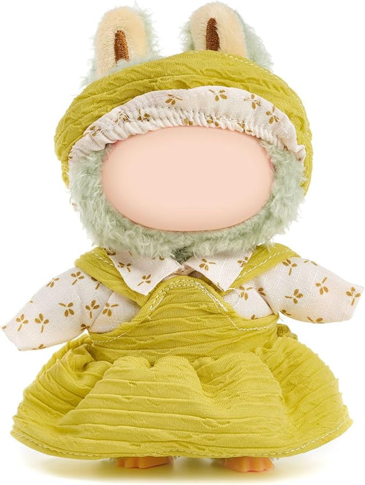 17cm Doll Clothes Set - Avocado Headband + Top + Suspender Skirt