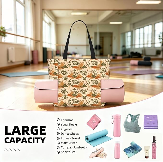 Christian Cross Jesus God Yoga Mat Bag for Women with Mats Bags Carrier Carryall Canvas Tote with Zipper Pocket, Polyester Gym Bag for Yoga Pilates Beach Travel Fitness Workout Gifts for Yoga Lovers