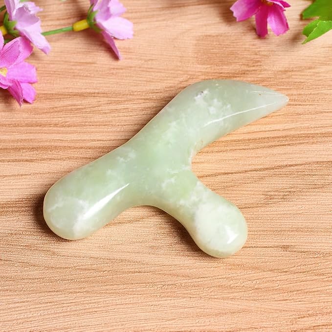 Ewin24 Natural Jade Foot Massager Acupuncture Point Massage Foot Care Therapeutic Relief Tool