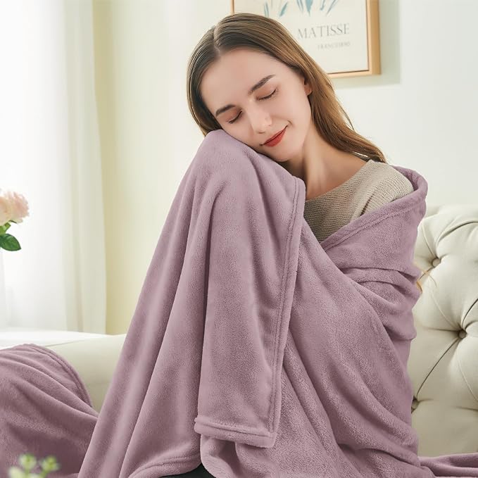 BEDELITE Fleece Blanket Soft Plush Throw for Couch Dusky Violet 50"x60" | Ultra Soft Fleece, Plush Microfiber, Lightweight Warmth, All Season Comfort, Fade Resistant, Machine Washable, Couch Sofa Bed