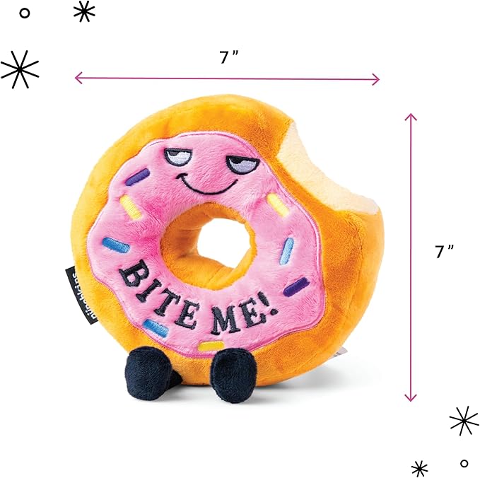 Donut Plushie - Bite Me Sassy Donut Plush, Gift for Friends, Food Plush Toy for Gifting