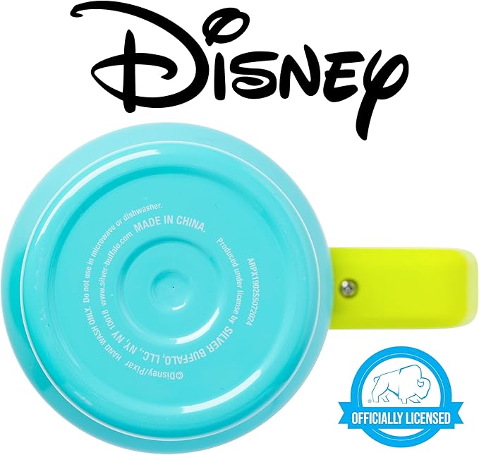 Silver Buffalo Disney Pixar Monsters Inc. Double Walled Stainless Steel Tumbler with Handle Featuring Mike Wazowski, Fits in Standard Cup Holder, 40 Ounces