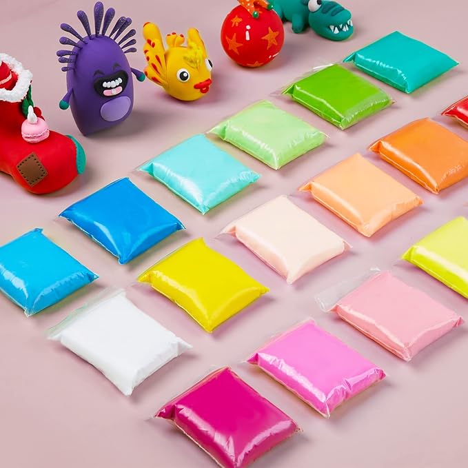 EDIFON Magic Modeling Clay, 24 Colors with Sculpting Tools, Non-Toxic Self Drying Soft Clay for Kids and Adults, Gift for Boys and Girls