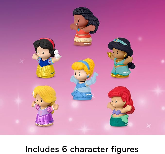 Fisher-Price Little People Toddler Toys Disney Princess Figure Pack, 6 Characters for Preschool Pretend Play Kids Ages 18 Months+