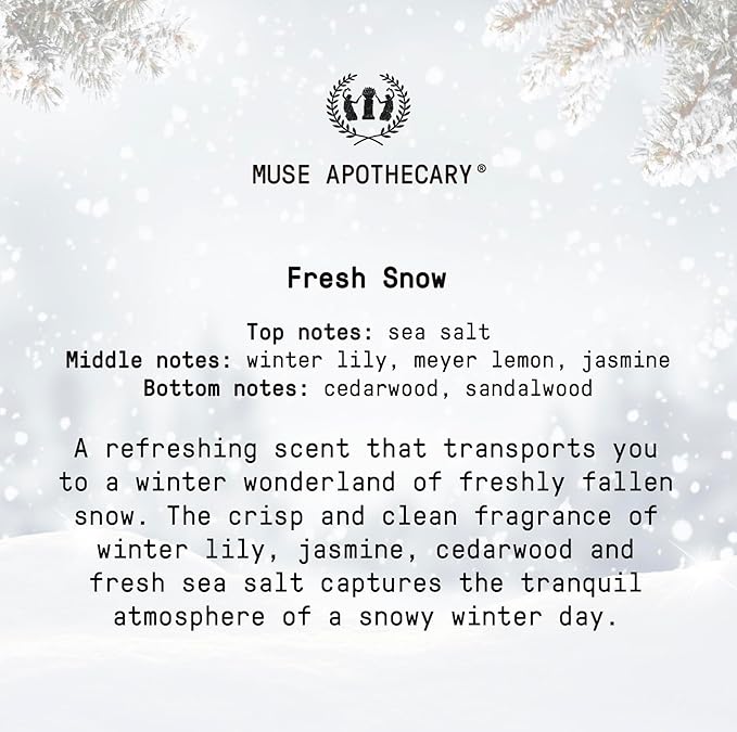 Muse Apothecary Room Ritual - Room Spray, Aromatic and Relaxing Room Mist, Air Freshener Spray, Infused with Natural Aromatherapy Essential Oils - 8 oz, Fresh Snow, 2 Pack