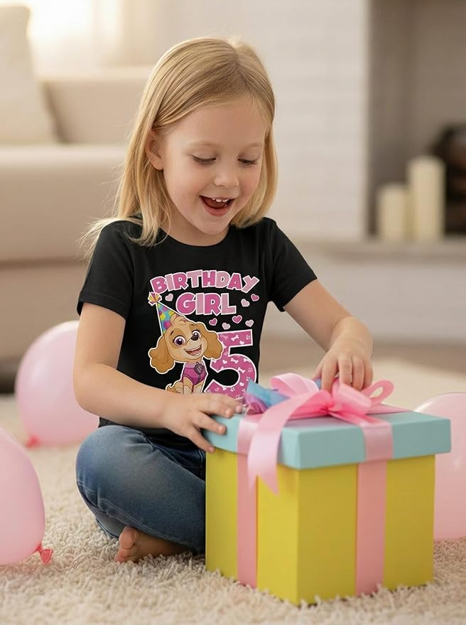 Skye Paw Patrol 4th Birthday Girl Shirt for 4 Year Old Girls - Pup-Themed Party Toddler T-Shirt